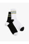 Фото #1 товара 2'li Soket Çorap Seti Slogan Işlemeli