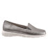 Trotters Universal T2110-033 Womens Silver Wide Leather Loafer Flats Shoes