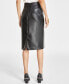 Фото #4 товара Women's Pull-On Faux Leather Skimmer Skirt