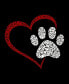 ფოტო #3 პროდუქტის Women's Word Art Paw Heart V-Neck T-Shirt