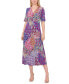 ფოტო #1 პროდუქტის Women's Mixed-Print Twist-Front Midi Dress