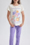 Фото #3 товара Пижамный комплект для девочек Defacto с короткими рукавами и принтом модель Z6526a623sm