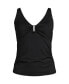 Фото #3 товара Women's Chlorine Resistant Shirred V-neck Tankini Swimsuit Top