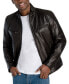Фото #4 товара Men's Perforated Faux Leather Hipster Jacket, Created for Macy's