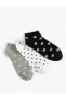 Kalpli Patik Çorap Seti 3'lü Çok Renkli Puantiyeli