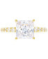 ფოტო #1 პროდუქტის Cubic Zirconia Cushion-Cut Engagement Ring in 14k Gold-Plated Sterling Silver