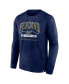 Фото #3 товара Men's Heather Navy Distressed New Orleans Pelicans Front Court Press Snow Wash Long Sleeve T-shirt