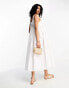 ASOS DESIGN square neck midi smock sundress in white