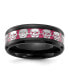 Фото #1 товара Stainless Steel Black IP-plated Skulls Inlay Band Ring