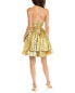 Фото #2 товара Carolina Herrera Twisted Cocktail Dress Women's Metallic 10