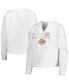 Women's White Los Angeles Lakers Sunray Notch Neck Long Sleeve T-shirt