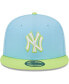 Фото #3 товара Men's Light Blue and Neon Green New York Yankees Spring Color Two-Tone 59FIFTY Fitted Hat