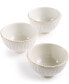 Фото #1 товара French Perle Groove Collection Stoneware 3-Pc. Mini Bowls Set