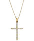 Фото #1 товара Macy's diamond Cross 18" Pendant Necklace (1/4 ct. t.w.)