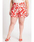Plus Size High Waisted Print Short