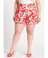 Фото #2 товара Plus Size High Waisted Print Short