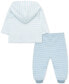 Baby Boys Cuddles Cotton Hooded Cardigan & Footed Pants, 2 Piece Set Синий, Newborn - фото #2