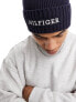 Tommy Hilfiger logo beanie in space blue