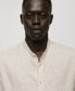 ფოტო #3 პროდუქტის Men's Linen Mao Collar Shirt