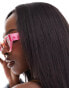 Фото #3 товара Jeepers Peepers cat eye sunglasses in pink/orange