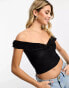 Фото #1 товара ASOS DESIGN off the shoulder ruffle top in black