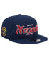 Фото #1 товара Men's Navy Denver Nuggets Evergreen Script Side Patch 9FIFTY Snapback Hat