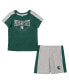 ფოტო #1 პროდუქტის Infant Boys and Girls Green, Heather Gray Michigan State Spartans Norman T-shirt and Shorts Set