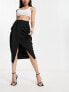 Фото #1 товара Closet London wrap midi skirt in black