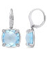 ფოტო #1 პროდუქტის Blue Topaz (18 ct. t.w.), White Sapphire (1/5 ct. t.w.) and Diamond Accent Drop Earrings in 14k White Gold