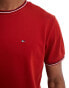 Фото #3 товара Tommy Hilfiger tipped collar t-shirt in red