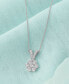 ფოტო #4 პროდუქტის Diamond Flower Cluster Pendant Necklace (1 ct. t.w.) in 14k White Gold, 16" + 4" extender, Created for Macy's