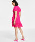 ფოტო #2 პროდუქტის Women's Ruffled-Hem Wrap-Style Mini Dress, Created for Macy's
