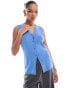 Фото #1 товара ASOS DESIGN knitted longline v waistcoat in blue