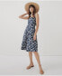 Фото #1 товара Women's Organic Cotton Fit & Flare Tie-Back Dress
