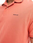 GANT logo tipped pique polo in pink