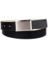 Men's Plaque Buckle Reversible Leather Belt
