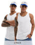 Jack & Jones 2 pack vest in white