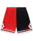 ფოტო #1 პროდუქტის Men's Red, Black Chicago Bulls Big and Tall Hardwood Classics Split Swingman Shorts