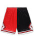 Men's Red, Black Chicago Bulls Big and Tall Hardwood Classics Split Swingman Shorts