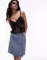 Topshop denim mini wrap skirt in bleach