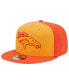 Фото #1 товара Men's Orange Denver Broncos Tri-Tone 59FIFTY Fitted Hat