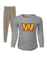 ფოტო #4 პროდუქტის Toddler Boys and Girls Heathered Gray Washington Commanders Long Sleeve T-shirt and Pants Sleep Set