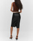 Фото #2 товара Women's Faux-Leather Pencil Skirt