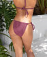 Фото #4 товара Wolf & Whistle X Malaika Terry Fuller Bust mix & match high leg tie side bikini bottom in metallic pink