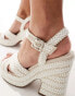 Фото #2 товара ASOS DESIGN Twiggy cross strap wedges in white raffia