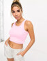 Champion Legacy crop top with buttons in pink