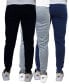 Men's Pro Star Slim Fit Fleece Lined Jogger Sweatpants, Pack of 3 Black-Natural-Olive, S - фото #6