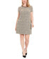 ფოტო #1 პროდუქტის Women's Embellished-Neck Short-Sleeve Dress