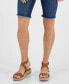 Фото #4 товара Petite Raw-Edge Denim Bermuda Shorts, Created for Macy's