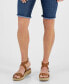 ფოტო #4 პროდუქტის Petite Raw-Edge Denim Bermuda Shorts, Created for Macy's